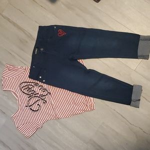 DKNY girls shirt & jeans set 6y